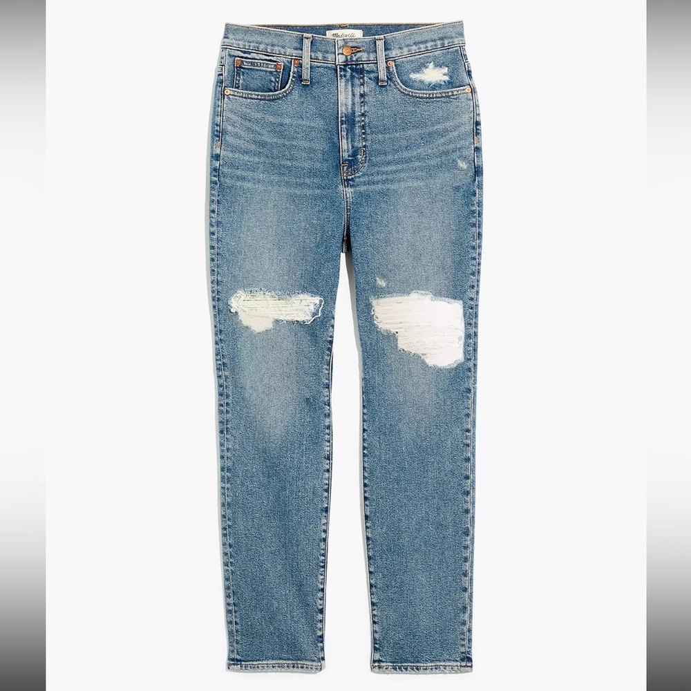 ❤️ Madewell The Perfect High Waist Ripped Vintage Jeans Denman Wash - Picture 5 of 11